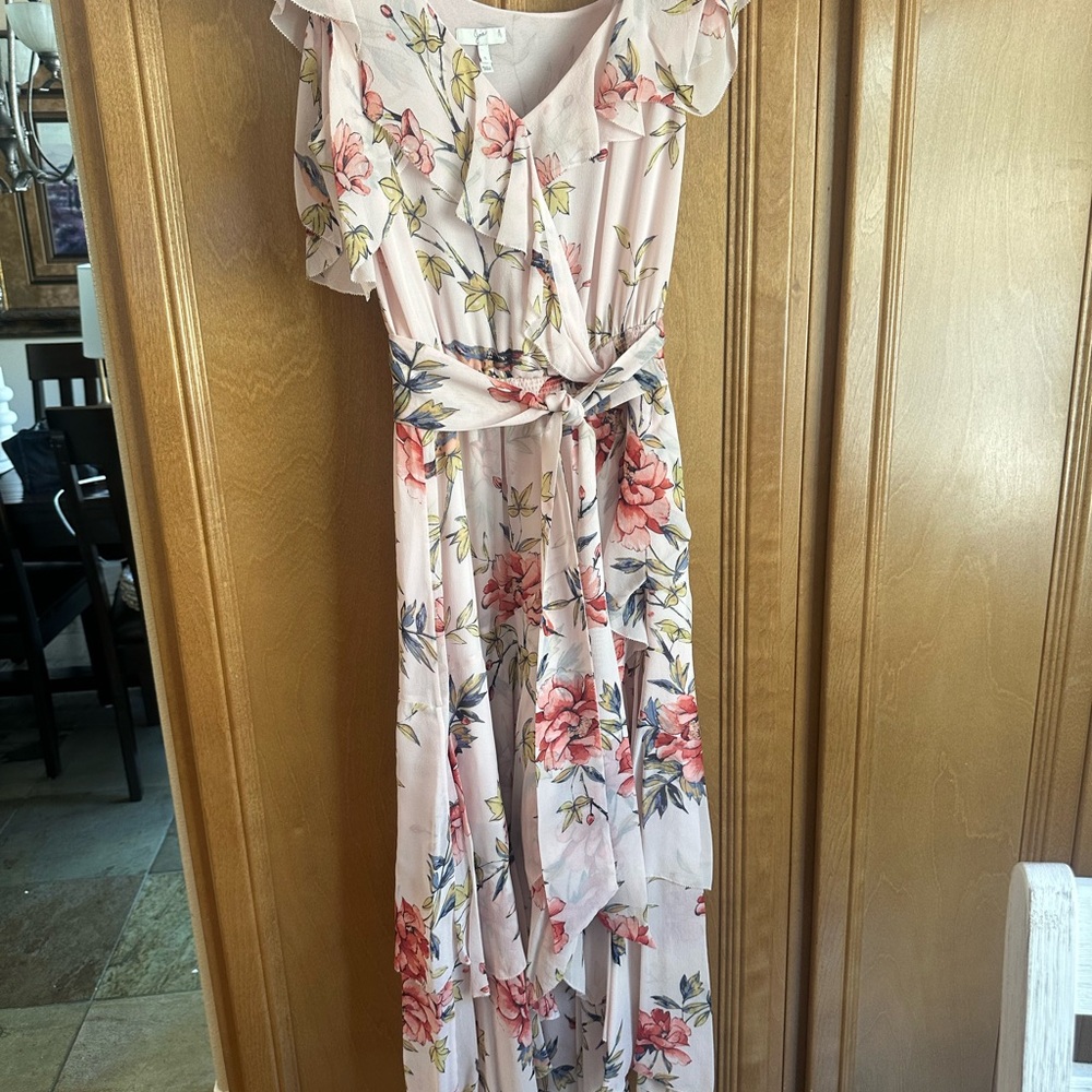 Joie Floral Midi Dress - Pink and Cream